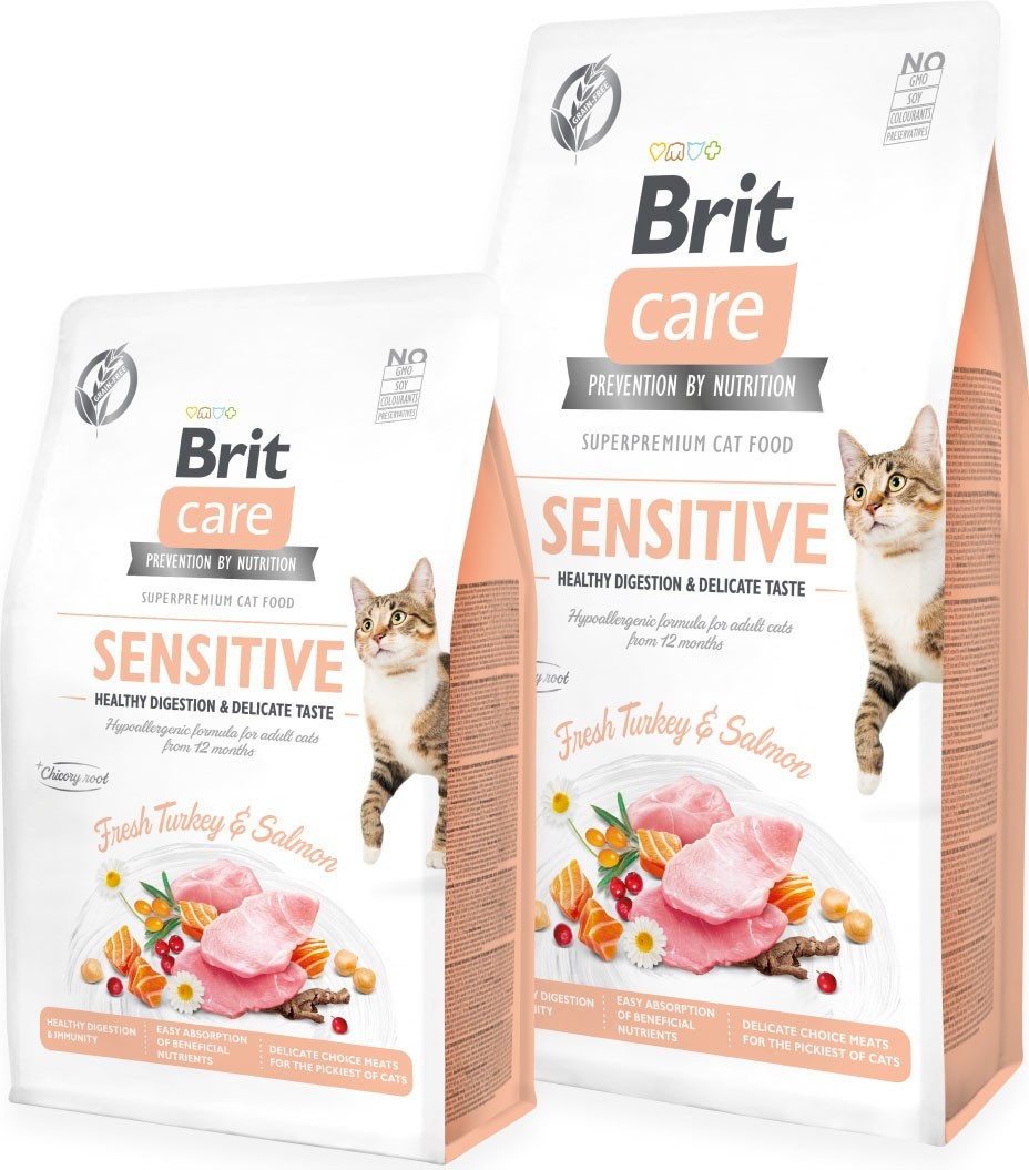 BRIT CARE Cat Grain Free SENSITIVE Indyk Łosoś   Hurtownia