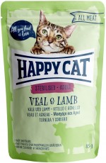 HAPPY CAT ALL MEAT Sterilised Adult Cielęcina Jagnięcina 85g