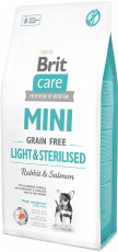 Brit Care MINI Grain Free LIGHT / STERILISED Królik i Łosoś 7kg