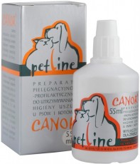 VETOQUINOL Pet-Line Canor do pielęgnacji uszu dla psów i kotów 55ml