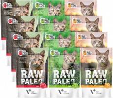 Vet Expert RAW PALEO Sterilised MIX SMAKÓW 12x100g