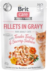 BRIT Care Cat GF Adult Turkey Salmon Indyk Łosoś Sos 85g