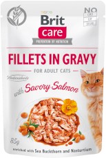 BRIT Care Cat GF Adult Savory Salmon Łosoś Sos 85g