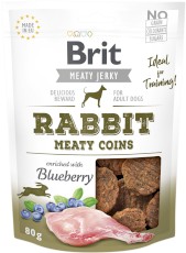 BRIT JERKY Snack RABBIT Meaty Coins Królik Borówki 80g