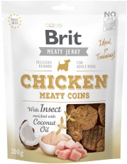 BRIT JERKY Snack CHICKEN Meaty Coins Drób Owady 200g