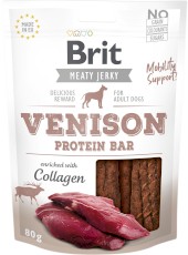 BRIT JERKY Snack VENISON Protein Bar Dziczyzna 80g