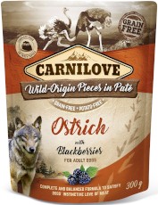 CARNILOVE DOG Pouch Ostrich Blackberries STRUŚ 300g