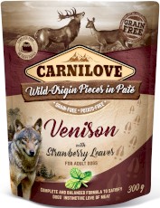 CARNILOVE DOG Pouch Venison Strawberry DZICZYZNA 300g