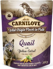 CARNILOVE DOG Pouch Quail Yellow Carrot PRZEPIÓRKA 300g