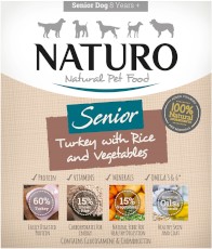 NATURO Senior Dog Indyk Ryż Warzywa tacka 400g