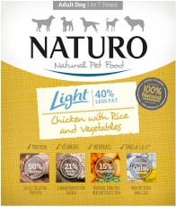 NATURO Adult Dog Light Kurczak Ryż Warzywa 12x400g