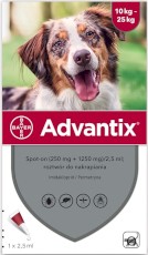 BAYER ADVANTIX Krople dla psa na kleszcze pchły L 10-25kg 1szt.