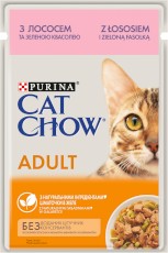 PURINA CAT CHOW Adult 1+ Łosoś Zielona Fasolka 85g