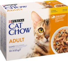 PURINA CAT CHOW Adult 1+ Kurczak Cukinia 10x85g