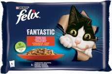 PURINA FELIX FANTASTIC Smaki Wiejskie Drób Wołowina 4x85g