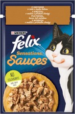 PURINA FELIX SENSATIONS Indyk w Sosie Bekonowym 85g