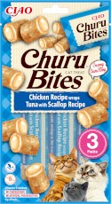 INABA Cat Churu Bites Chicken Tuna Scaloop Przegrzebki 3x10g