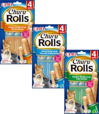 INABA Cat Churu Rolls Chicken Recipe Kurczak 4x10g