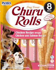 INABA Dog Churu Rolls Chicken Salmon Kurczak Łosoś 8x12g