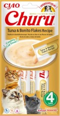 INABA Cat Churu Tuna Bonito Flakes Krem Tuńczyk Płatki 4x14g