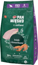 PAN MIĘSKO z Ziołami Indyk z Krewetkami dla psa XL 9kg