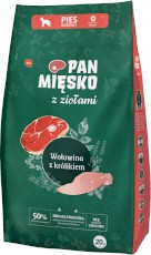 PAN MIĘSKO Wołowina Królik z Ziołami dla psa M 20kg