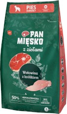 PAN MIĘSKO Wołowina Królik z Ziołami dla psa M 3kg