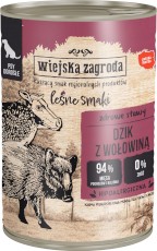 WIEJSKA ZAGRODA Pies Leśne Smaki Dzik Wołowina 400g