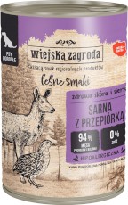 WIEJSKA ZAGRODA Pies Leśne Smaki Sarna Przepiórka 400g