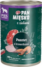 PAN MIĘSKO z Ziołami Pasztet z Krewetkami dla psa 400g