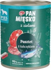 PAN MIĘSKO z Ziołami Pasztet z Tuńczykem dla psa 800g