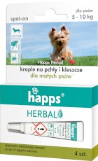 HAPPS Herbal Krople na pchły i kleszcze dla psów 5-10kg 4szt.