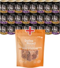 DOLINA NOTECI PIPER JUNIOR MIX 2 SMAKÓW 24x400g + GRATIS Gryzak Żołądki Wieprzowe !