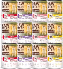 Vet Expert RAW PALEO Adult Duoprotein MIX SMAKÓW 12x400g