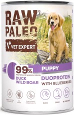 Vet Expert RAW PALEO Puppy Duoprotein Duck Wild Boar Kaczka Dzik Borówki 400g