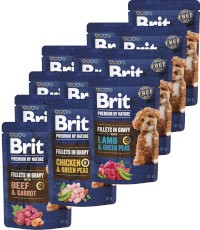 BRIT Premium by Nature Dog Fillets in Gravy MIX SMAKÓW 12x85g