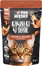 PAN MIĘSKO Cielęcina z Jeleniem w sosie dla kota 85g