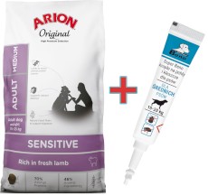 ARION Original Sensitive Adult Medium Lamb 12kg + Krople na KLESZCZE GRATIS !!