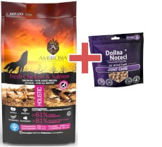 AMBROSIA Dog Puppy Large Growth Fresh Chicken / Salmon Fish Świeży Kurczak i Łosoś 2kg + GRATIS DOLINA NOTECI