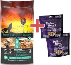 AMBROSIA Dog Adult Large Fresh Turkey / Chicken Świeży Indyk i Kurczak 12kg + GRATIS DOLINA NOTECI