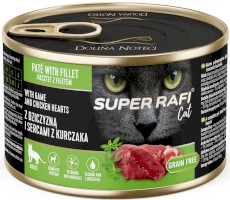 DOLINA NOTECI Super RAFI Cat Adult Dziczyzna i Serca z Kurczaka 185g