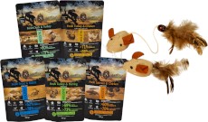AMBROSIA Cat Zestaw Startowy dla kota 5 x 100g + Zabawka