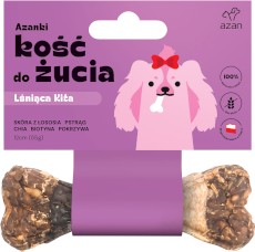 AZANKI Kość do żucia Lśniąca Kita Przysmak dla psów na wsparcie sierści 12cm