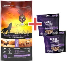 AMBROSIA Dog Adult Fresh Venison / Lamb Świeża Dziczyzna i Jagnięcina 12kg + GRATIS DOLINA NOTECI