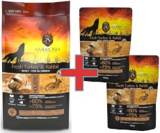 AMBROSIA Dog Adult Sensitive Fresh Turkey / Rabbit Świeży Indyk i Królik 12kg + 200g GRATIS