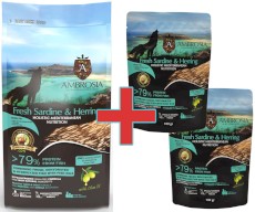 AMBROSIA Dog Puppy Mediterranean Fresh Sardine / Herring Świeże Ryby 5kg + 200g GRATIS