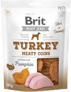 BRIT JERKY Snack TURKEY Meaty Coins Indyk Dynia 200g