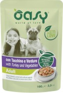 OASY Dog Strips in Gravy Adult Indyk Warzywa 100g