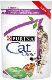 PURINA CAT CHOW HAIRBALL Kurczak zielona fasolka Sos 85G - Zdjęcie nr 2