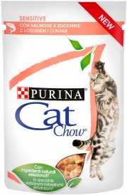 PURINA CAT CHOW SENSITIVE Łosoś Cukinia 85g - Zdjęcie główne